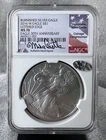 2016 W Silver Eagle Lettered Edge NGC MS70 Burnished 30th Anniversary.