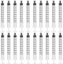White 50 Pcs 1ml 1cc Plastic Syringe No Needle for Pets Oral,... 