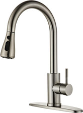 Kitchen Faucet with Pull down Sprayer Brushed Nickel, High Arc Single Handle Sin