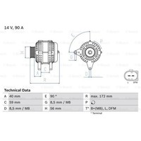 Bosch Generator Lichtmaschine 90A 14V FüR VW New Beetle Cabriolet 1Y7 Golf IV