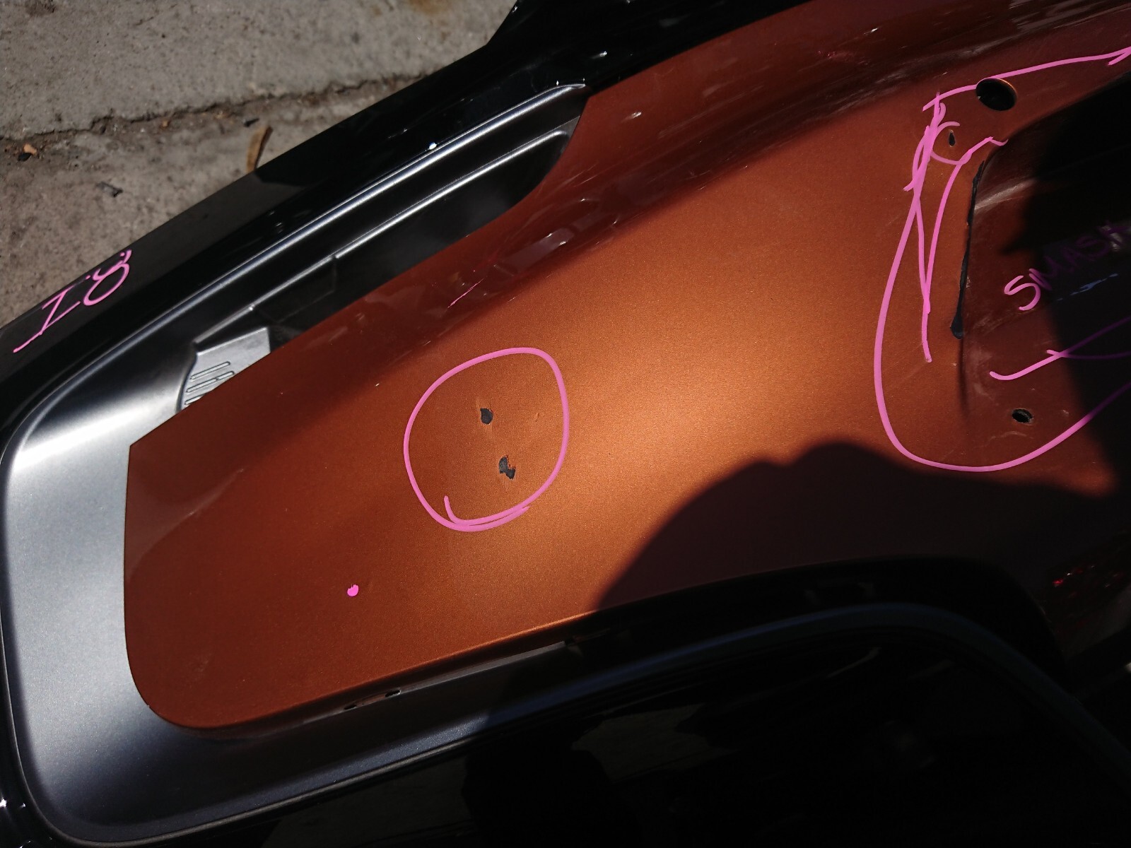 14-20 BMW i8 REAR Bumper {COPPER|OEM|w/o REFLECTORS, SENSOR COVERS, VIN}