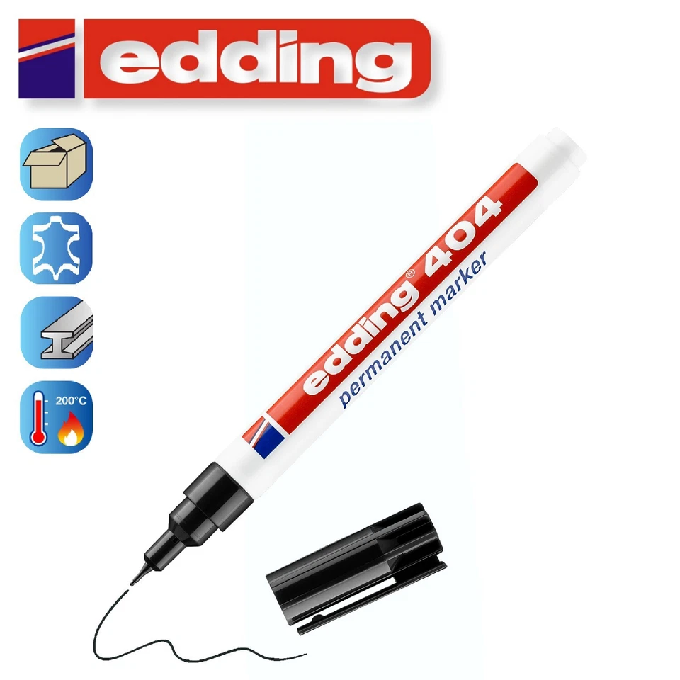 Edding 404 schwarz Permanent marker Stift wasserfest EF Extra Fein 2 Stück - Bild 3 von 3