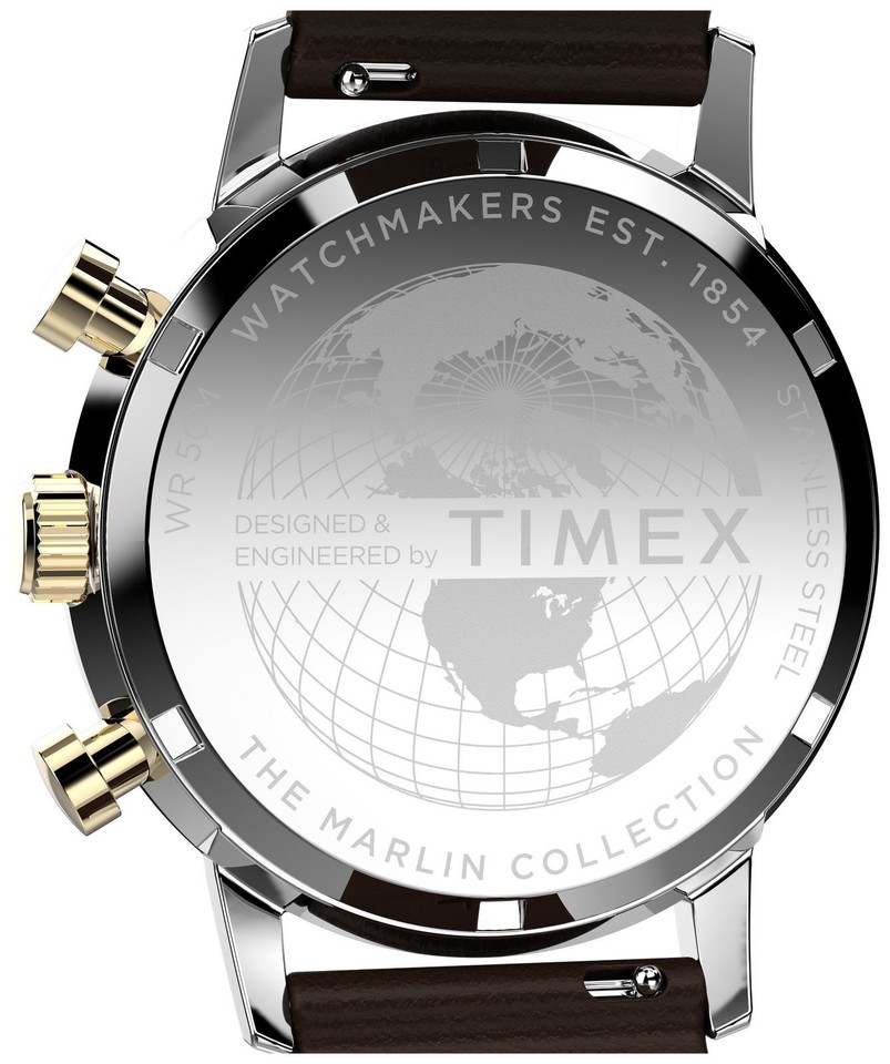 Timex Marlin Quartz Chrono (40mm) Blue Dial / Brown Leather Strap