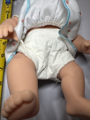 Vintage Lauer Water Baby Doll 9” Headband Diaper Outfit 1999 Blue Eyes - Picture 4 of 5