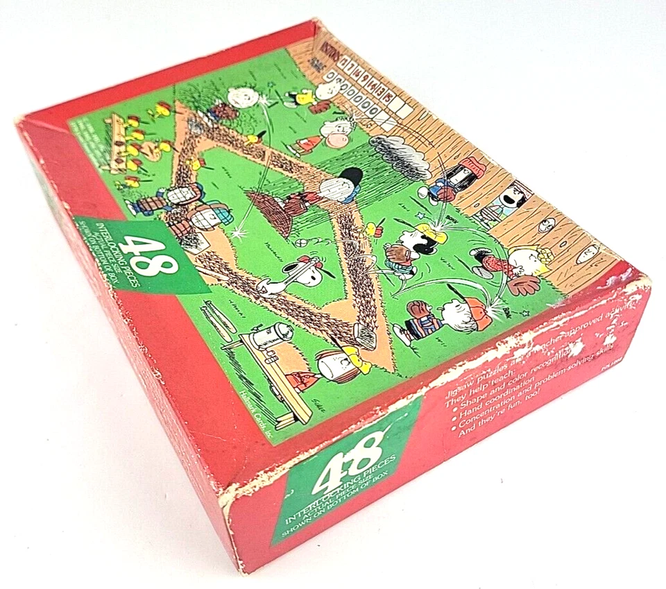 Springbok Charlie Brown Puzzle All-Star Baseball 48 Jumbo Pcs 1978 Complete - Image 3 of 4