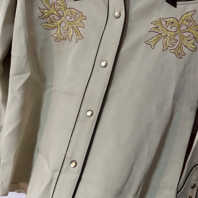 Chemise Western Vintage H Bar C Ranchwear - Taille L, Noir, Broderies Et Boutons Pression - État Parfait, Made In USA