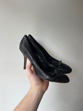 Dior Navy black Leather Buckle Round Toe Pumps Size 41 made in italy heels
