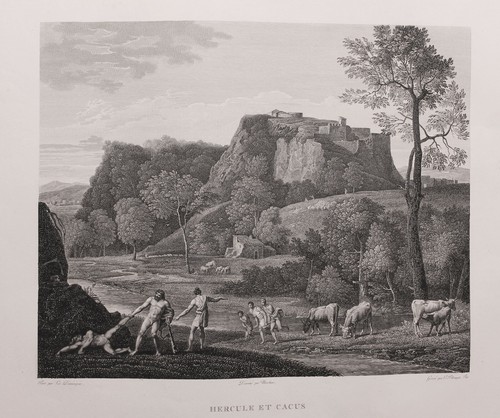 Original seventeenth-century Bolognese engraving Domenichino Pillage Hercules Cacus - Picture 2 of 2
