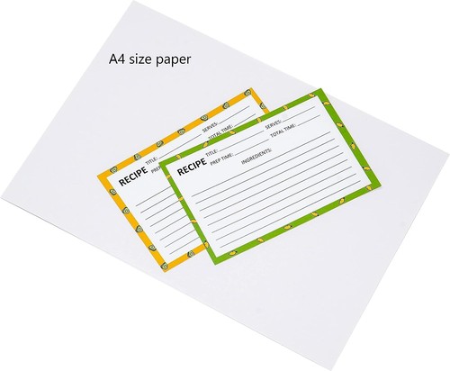 Recipe Cards 50 PCS 4X6Inch Double Sided Thick Card Stock 5 Fruit Design Fit wit - Picture 5 of 8