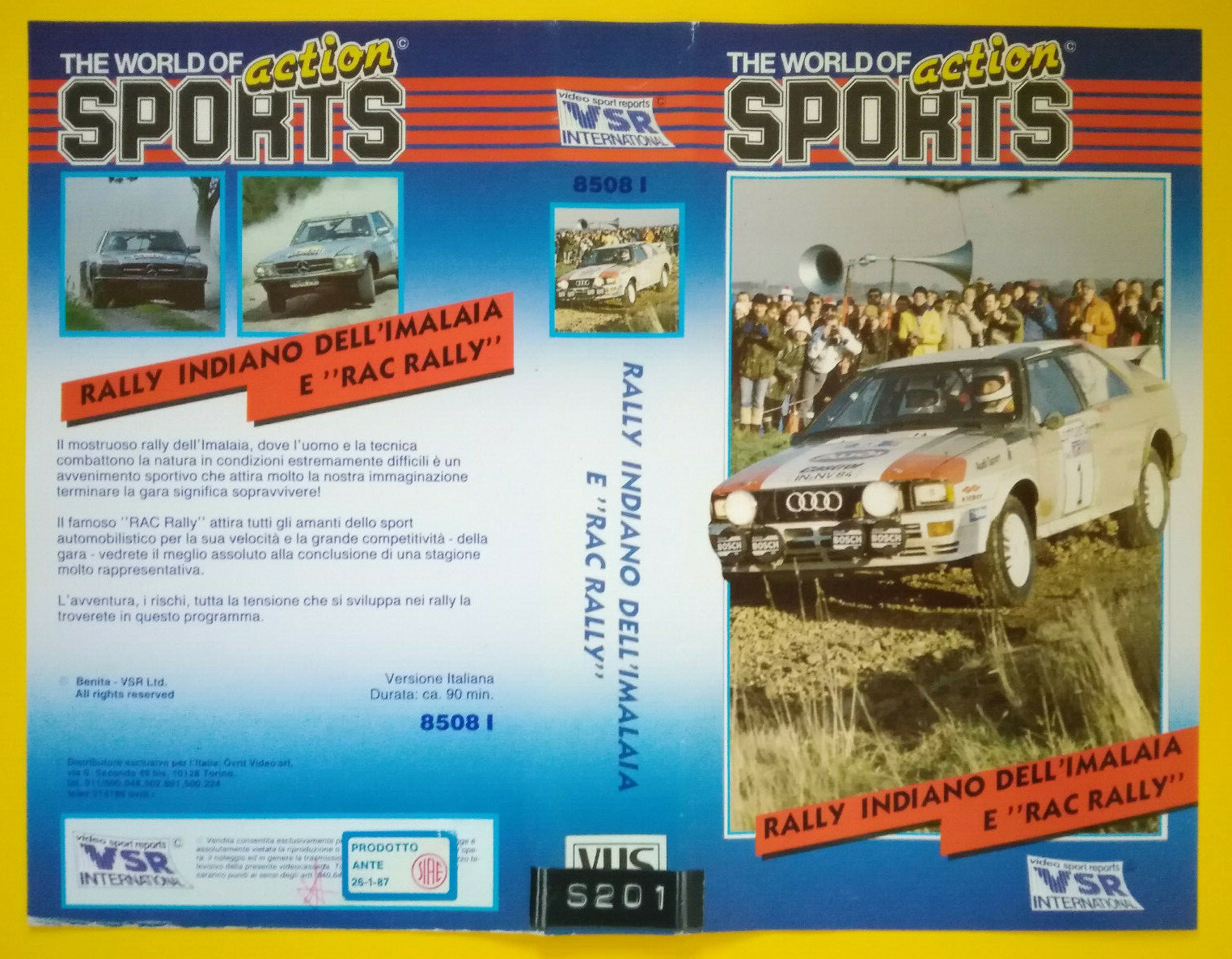 Solo Copertina Fascetta Inlay Rally Indiano Dell'Imalaia E Rac Rally Per Vhs