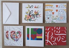 10 USPS Vintage Blank Love Valentine Wedding Thank You Notecards with envelopes