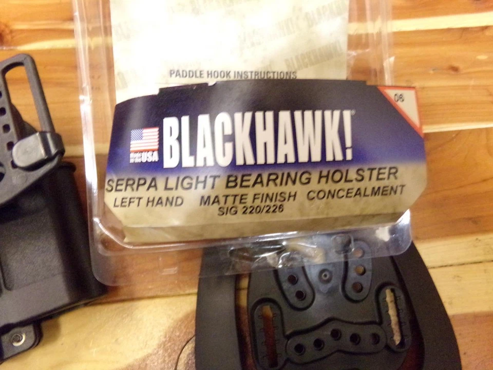 LEFT BLACKHAWK Belt or Paddle Gun Holster for SIG SAUER P220R w/ Xiphos NT Light - Image 4 of 4