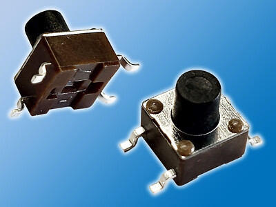 5x Taster | 6x6mm | Höhe 7mm | JTP1138F | Schwarz Br. | Tastend | Vertikal | SMD
