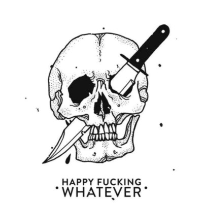 Whatever Sticker (4 Inch) Gothic Skull Knife Grunge Goth Dark Dead