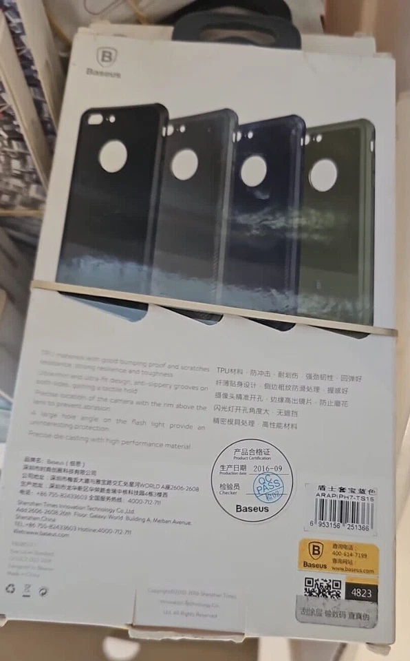 Funda rígida Baseus Shield para Apple iPhone 6 6s 7 8 SE 2020 azul oscuro cubierta delgada Foto 2 de 4