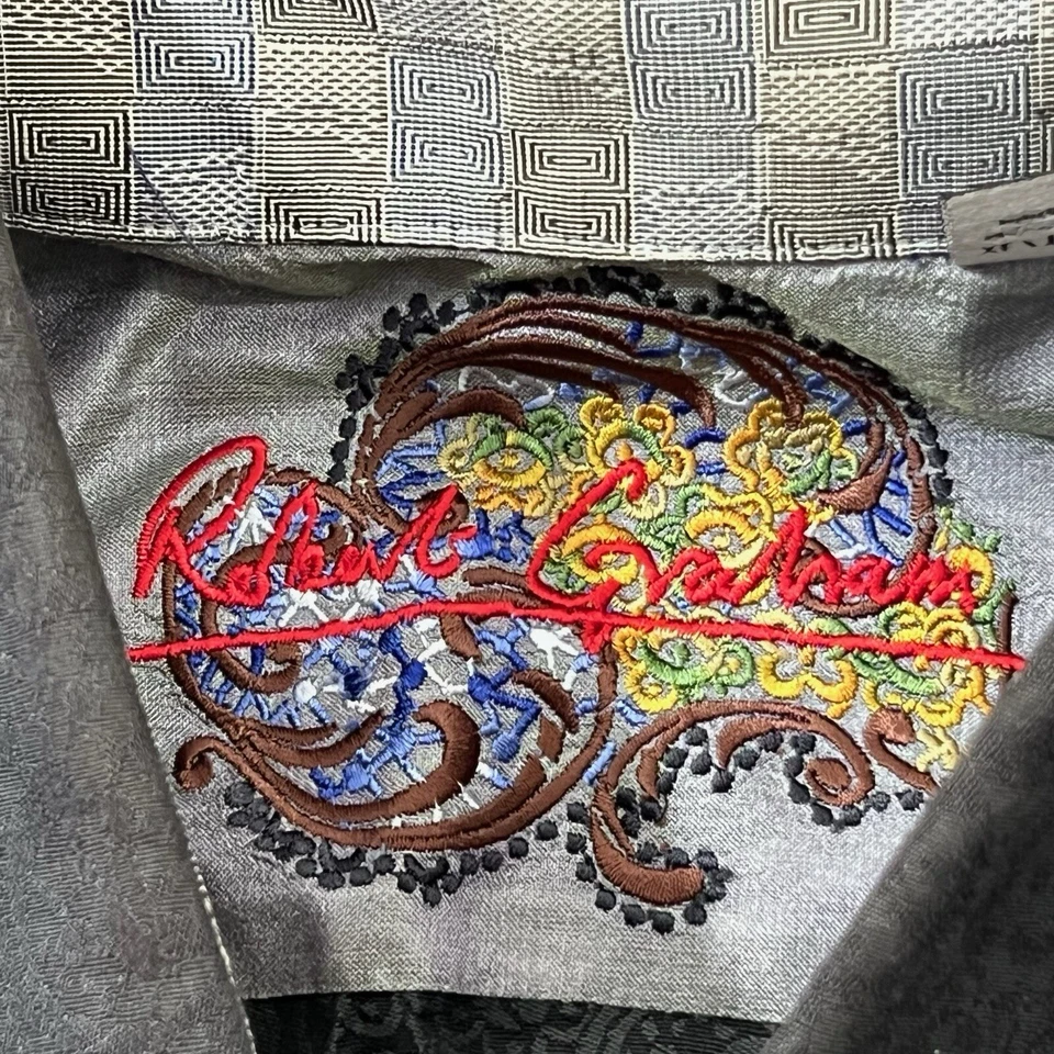 Robert Graham Shirt Mens XL Black Paisley Dressy Casual Designer Classiccore - Image 3 of 4