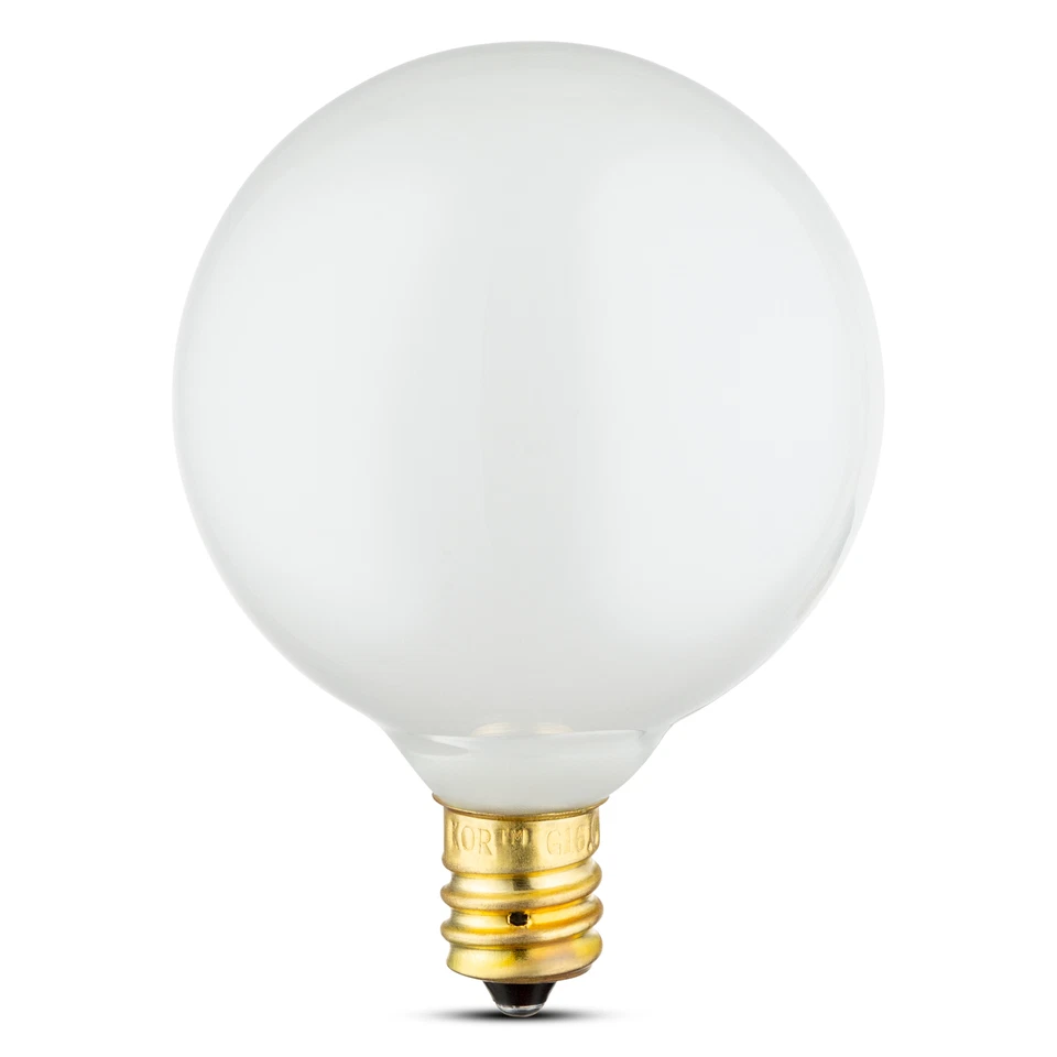 Pack de 10 Mini Bombillas Globo Decorativas 120V 15W G16.5 Candelabro Base E12 Blanco Foto 3 de 4