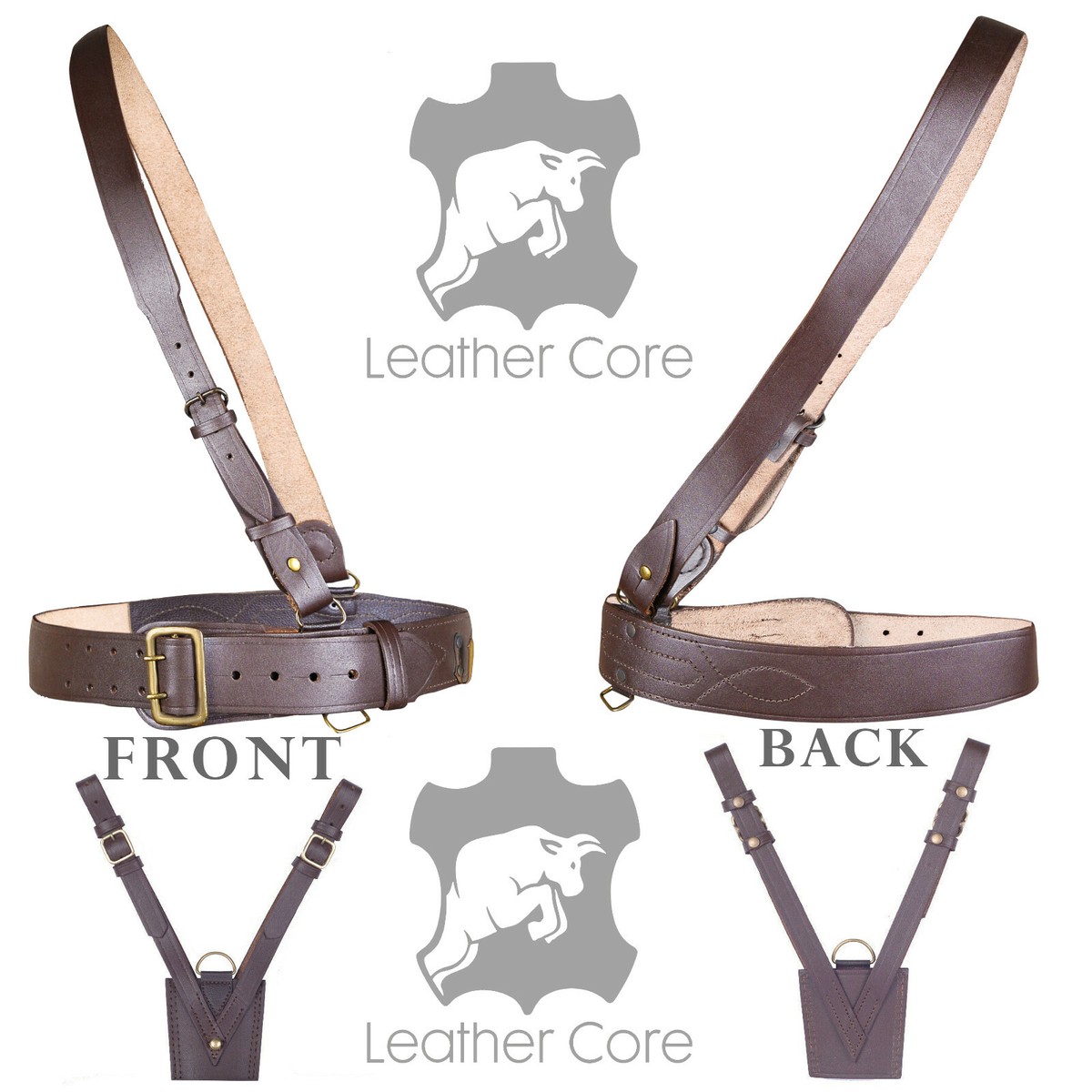 Sam Browne Belt Brown Leather Complete Genuine British Military Cross Trap ARMY - Foto 3