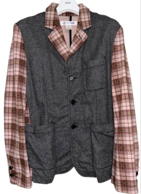 Comme des Garcons Hemd Junya Watanabe Docking Jacke Patchwork Karo Mode