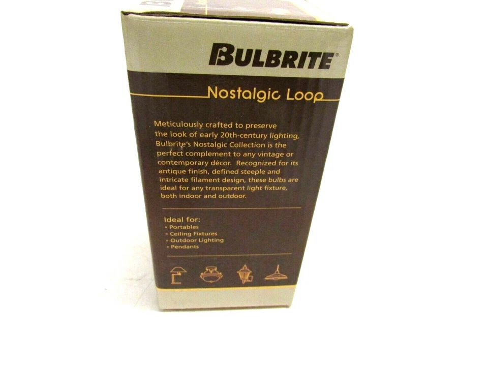 NOS! BULBRITE NOSTALGIC LOOP 40W A21 120V MEDIUM BASE EDISON BULB #134030 - Image 2 of 4
