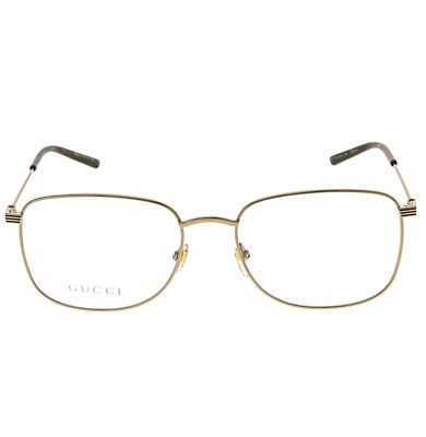 GUCCI GG1052O 1052 Gold Classic Stripe Wire Logo Unisex Eyeglasses