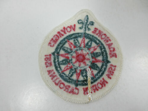 Parche de brújula histórica conmemorativa vintage de Roanoke Voyages Carolina del Norte - Imagen 2 de 2