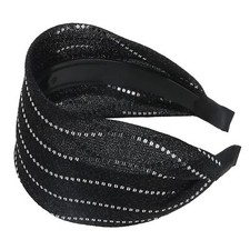 Black Wave Headband for Women, Boho Wide Headbands Thick with