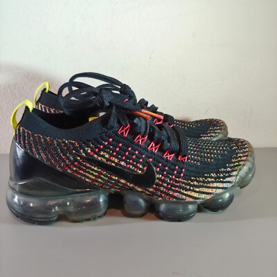 Nike Air Vapormax Flyknit Black Multicolor Blue Fury Womens Sz