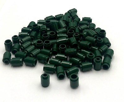 Lego 100 New Dark Green Bricks Round 1 x 1 Stud Open Stud Building Blocks Pieces