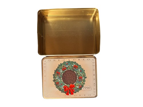 Lata de Navidad vintage de metal Oreo Cookie Collector 1990 - Imagen 4 de 4