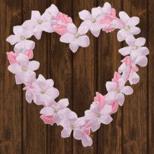 Heart of Flowers Embroidered Patch — Iron On