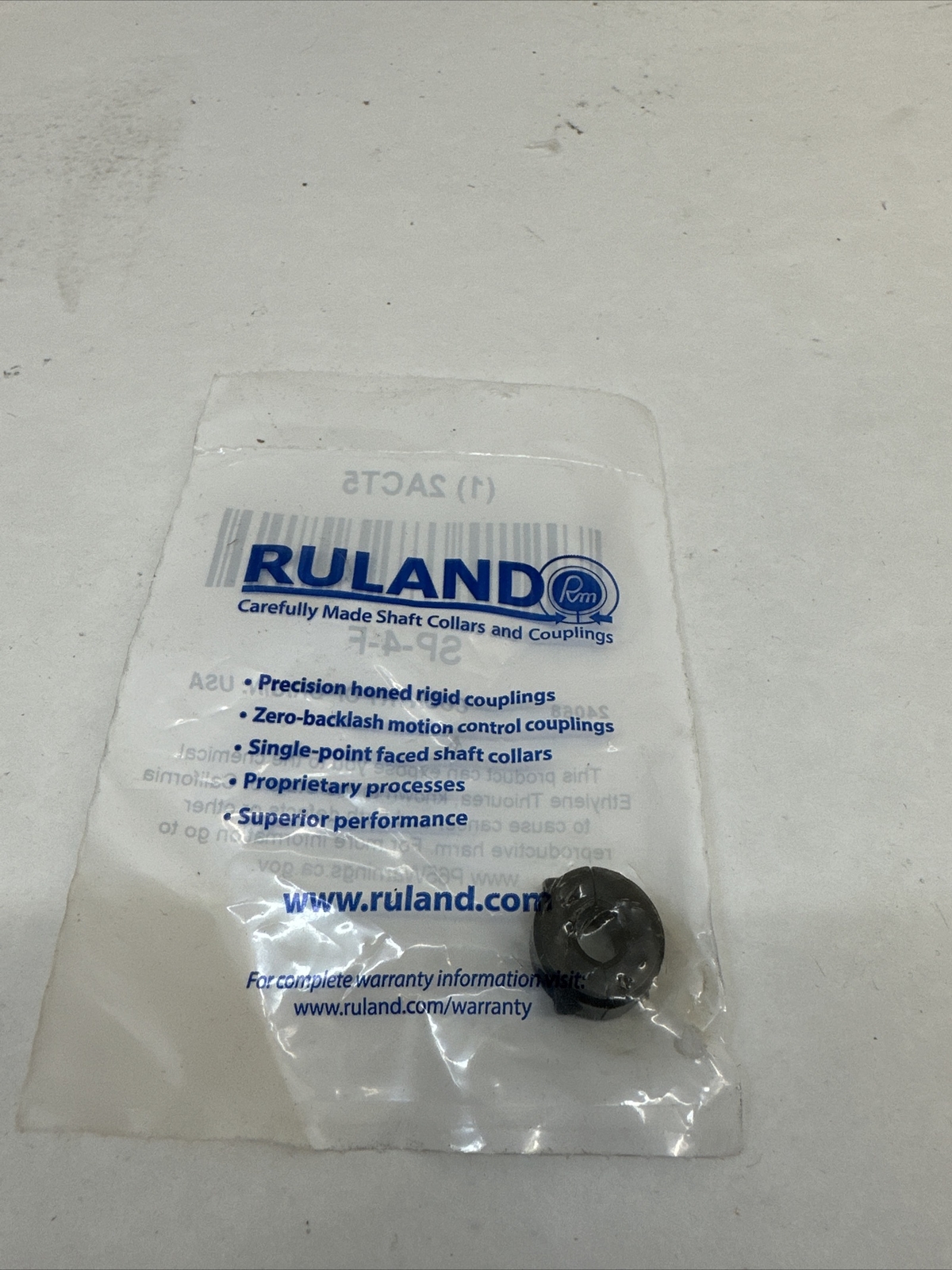 Ruland Sp-4-F Shaft Collar,Clamp,2Pc,1/4 In,Steel