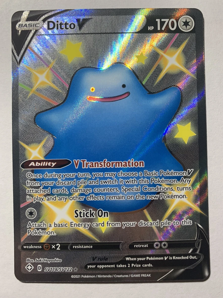 Ditto V SV118/SV122 Shiny Holo Rare Shining Fates Pokemon TCG NM