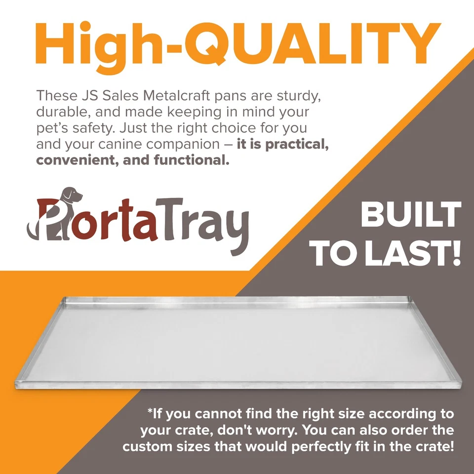 PortaTray Dog Crate Tray Pet Crate Pan Stainless Steel Dog Crate-29.5"x17.5"x1" - Image 3 of 4