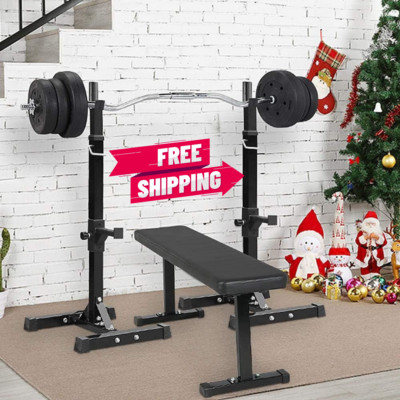 Pair of Adjustable Rack Sturdy Steel Portable Dumbbell Racks Stands Black