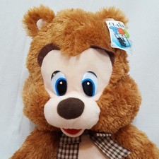 Brown Teddy Bear Plush Stuffed Animal 22" Classic Toy Co Plaid Bow