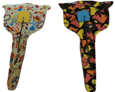 Vintage Tin Toys Clappers Cat Shaped Clown Birthday New Years Party Noisemakers