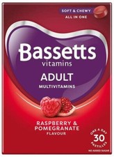 Image of Bassetts Adult Multivitamins - Raspberry & Pomegranate Flavour, 30 Pastilles