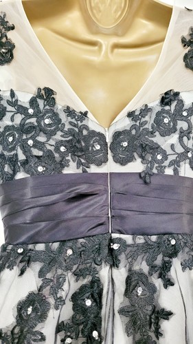 GRACE KARIN Fit & Flare dress Embellished Black Nude Wedding Cruise Size 10 VGC - Picture 4 of 8