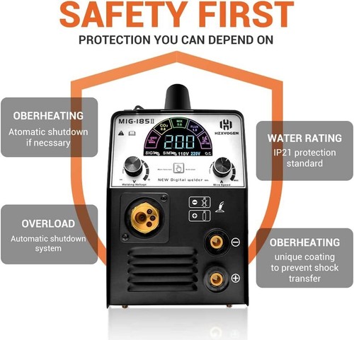 HZXVOGEN 4in1 MIG MAG Welder 200A Flux Cored Wire Welding Machine TIG MMA ARC Welder - Picture 11 of 13