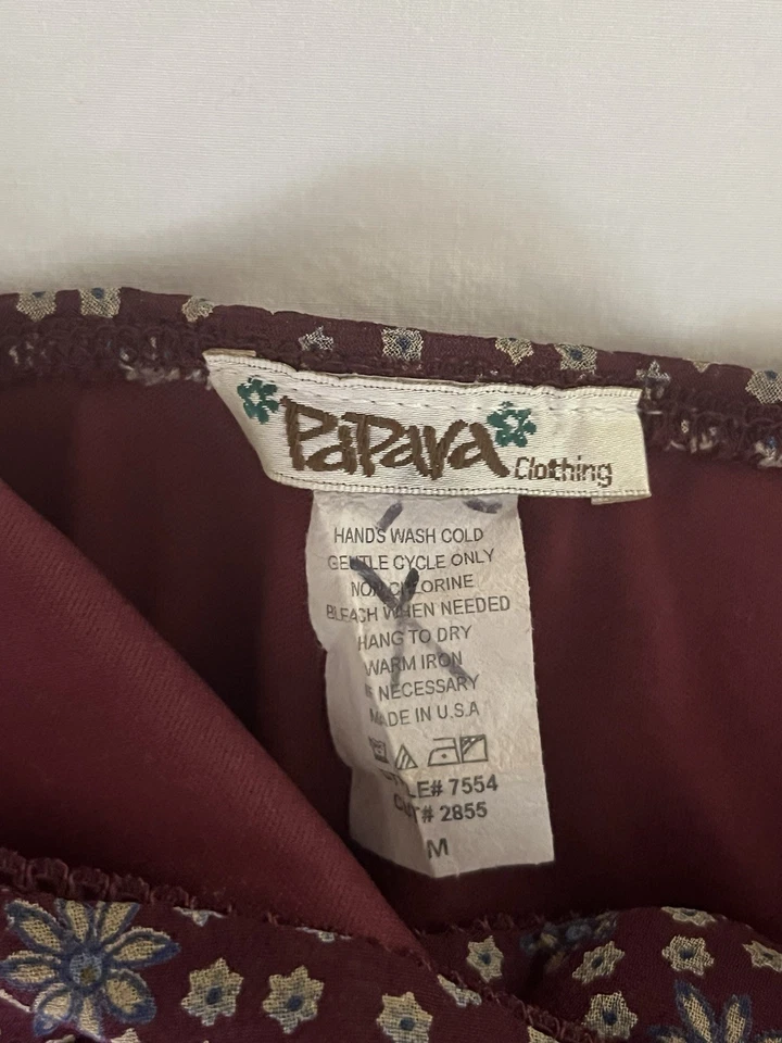 Vestido Floral Papaya Y2K Marrón Borgoña Vamp Hippie Talla Mediana M Usado en Excelente Condición Boho Vibes Foto 4 de 4