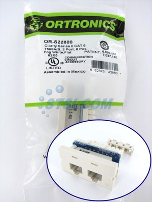 Legrand / Ortronics OR-S22600 Clarity Series II 2-Port Cat6 Jack Module ~STSI