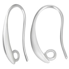 Beebeecraft 1 Box 20 Pairs French Earring Hooks 925 Sterling Silver Plated Br...