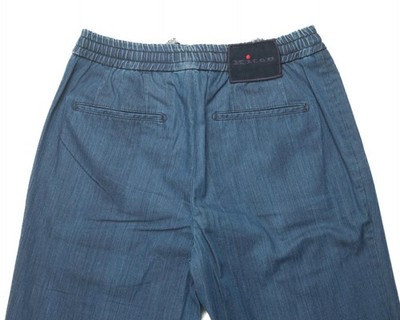 Kiton Napoli $1,300 NWT Denim Blue Relaxed Fit Drawstring Trousers