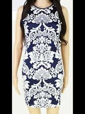 B DARLIN Womens Body Con Short Dress Navy Sleeveless Cocktail Juniors 12