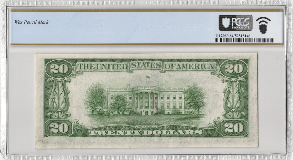 Fr.2056-G 1934B Chicago $20 Federal Reserve Note PCGS Choice UNC 64 Comment - Image 2 of 2