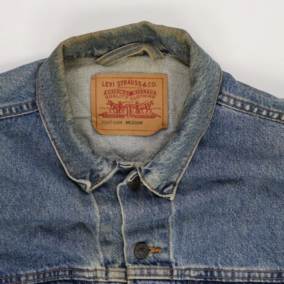 Levi’s Men’s Blue 70507-0389 Denim Trucker Jacket Vintage Size Medium M, photo 3 of 3