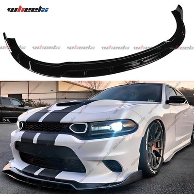 For Dodge Charger SRT R/T Scat 15-23 Front Bumper Lip Spoiler Splitter Gloss BLK