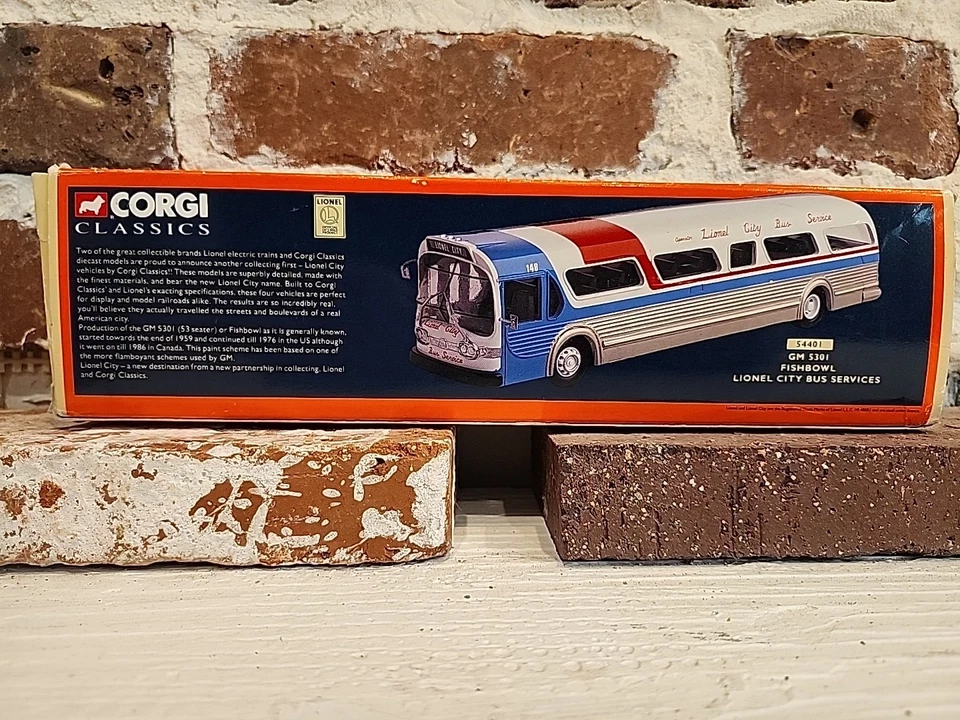 Corgi Classics Lionel City Modelo: 55401 GM5301 Fishbowl Bus Caja Original #J3601 Foto 3 de 4