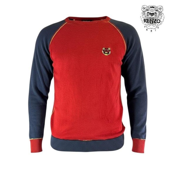 Men Kenzo Sweater Red Cotton 36 / S / 44